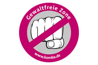 komba-Aktionsaufkleber "Gewaltfreie Zone" (Layout: @ komba nrw)